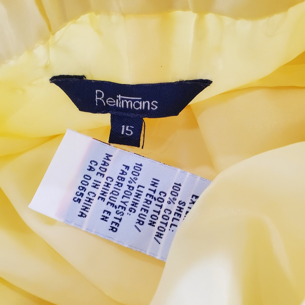 Reitmans EYELET Yellow Backless Dress fits Sz 12 - Picture 7 of 11